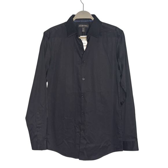 INC Men's Slim Fit Buttondown Shirt Black Size Small 14-14.5 Neck - Picture 7 of 7